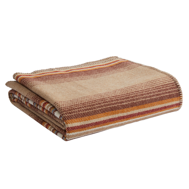 Load image into Gallery viewer, Pendleton Eco-Wise Sienna Stripe Washable Wool Blanket Queen Folded
