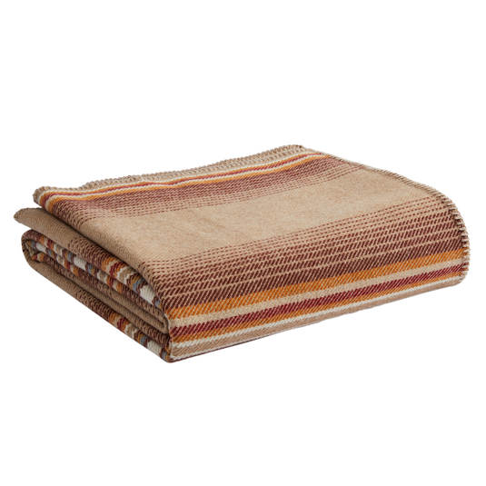 Pendleton Eco-Wise Sienna Stripe Washable Wool Blanket Queen Folded