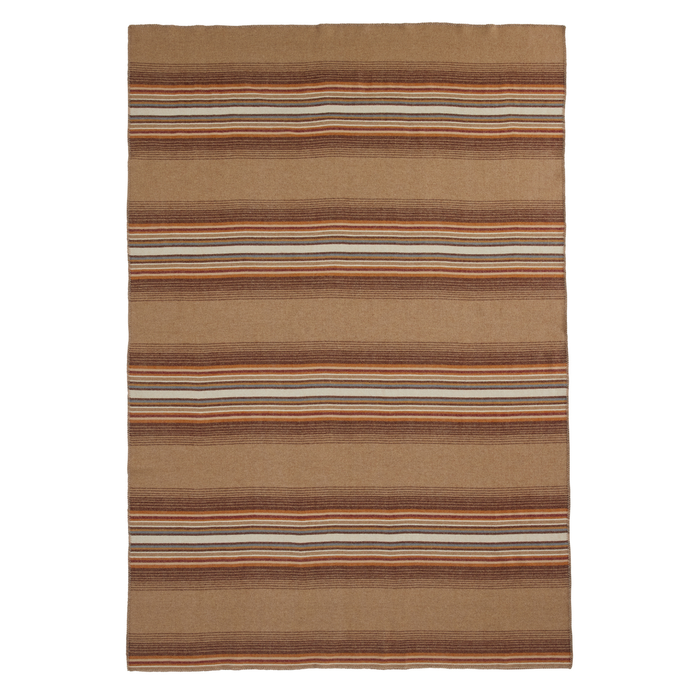 119023 Pendleton Eco-Wise Sienna Stripe Washable Wool Blanket Queen Open