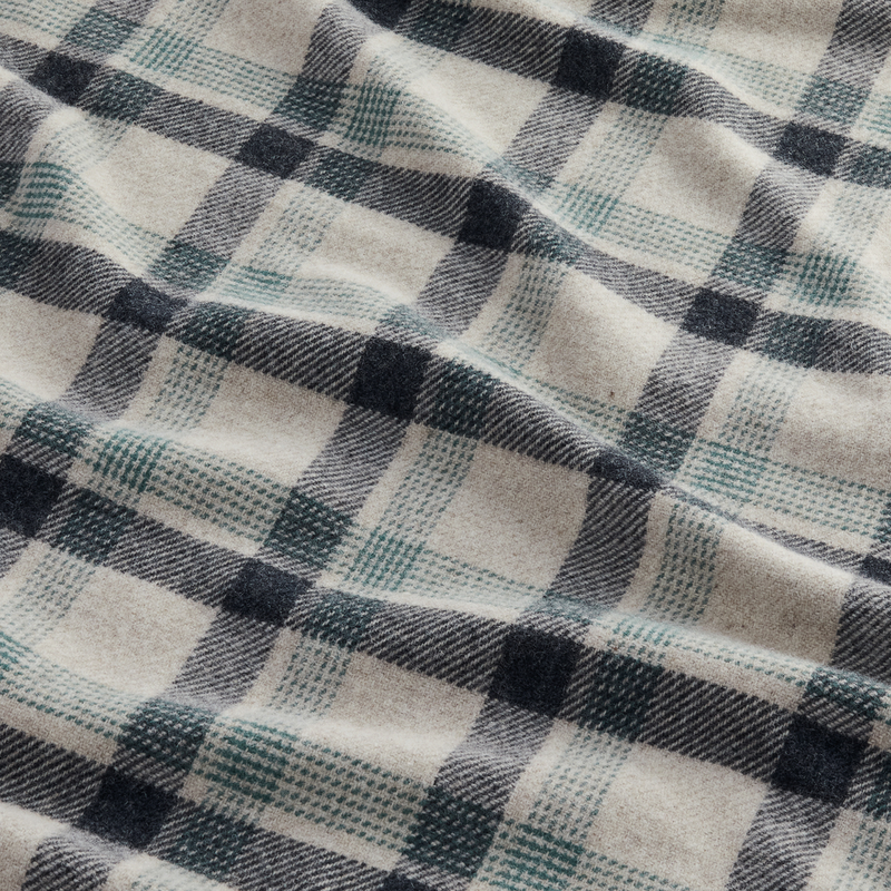 Load image into Gallery viewer, Pendleton Eco-Wise Oat Kelso Plaid Washable Wool Blanket Throw Zoom In
