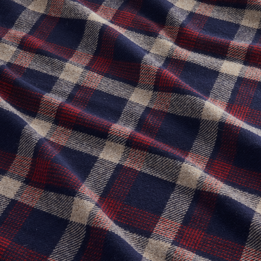 Pendleton Eco-Wise Navy Kelso Plaid Washable Wool Blanket Throw Detail