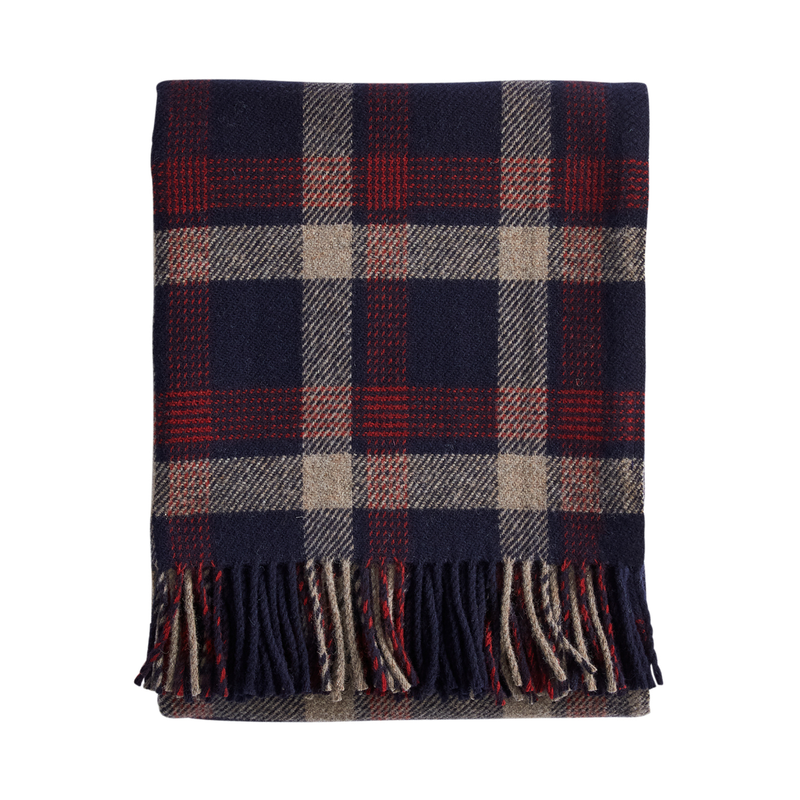 Load image into Gallery viewer, Pendleton Eco-Wise Navy Kelso Plaid Washable Wool Blanket, Throw
