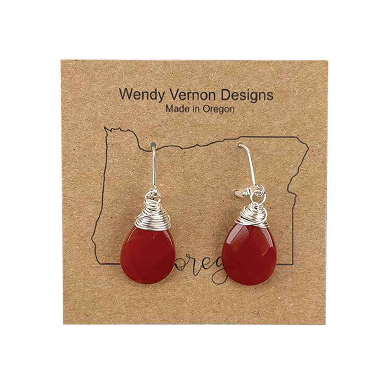 Load image into Gallery viewer, Wendy Vernon Designs Carnelian Earrings Top
