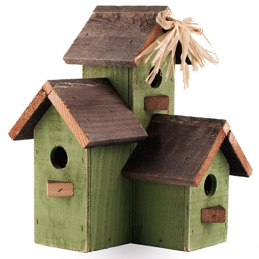 Green Reclaimed Wood Birdhouse Condo