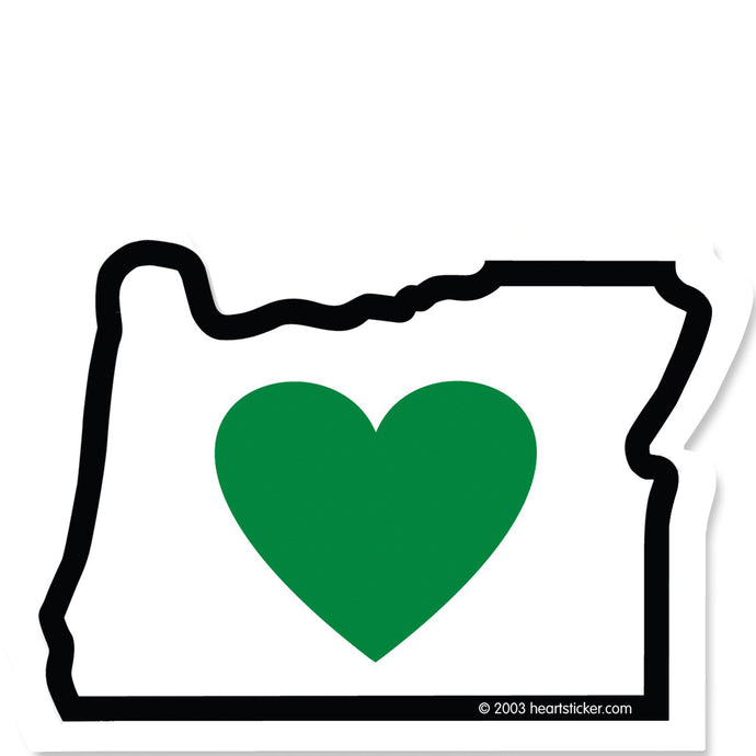 Heart In Oregon Sticker 2.75 in.