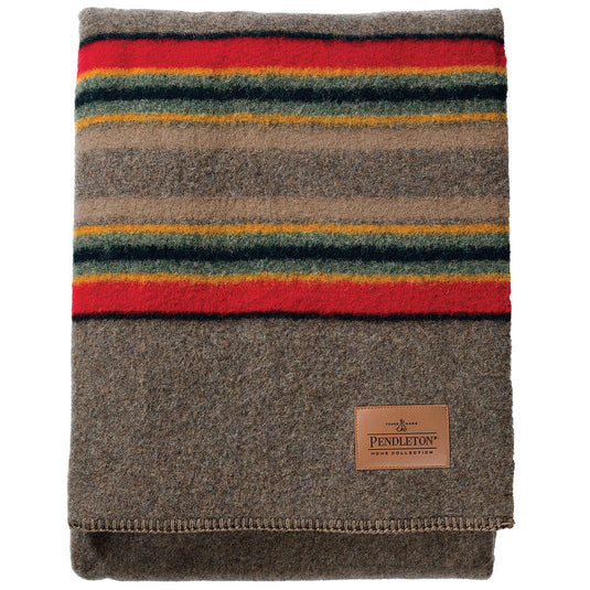 Pendleton Yakima Camp Mineral Umber Wool Blanket, Twin