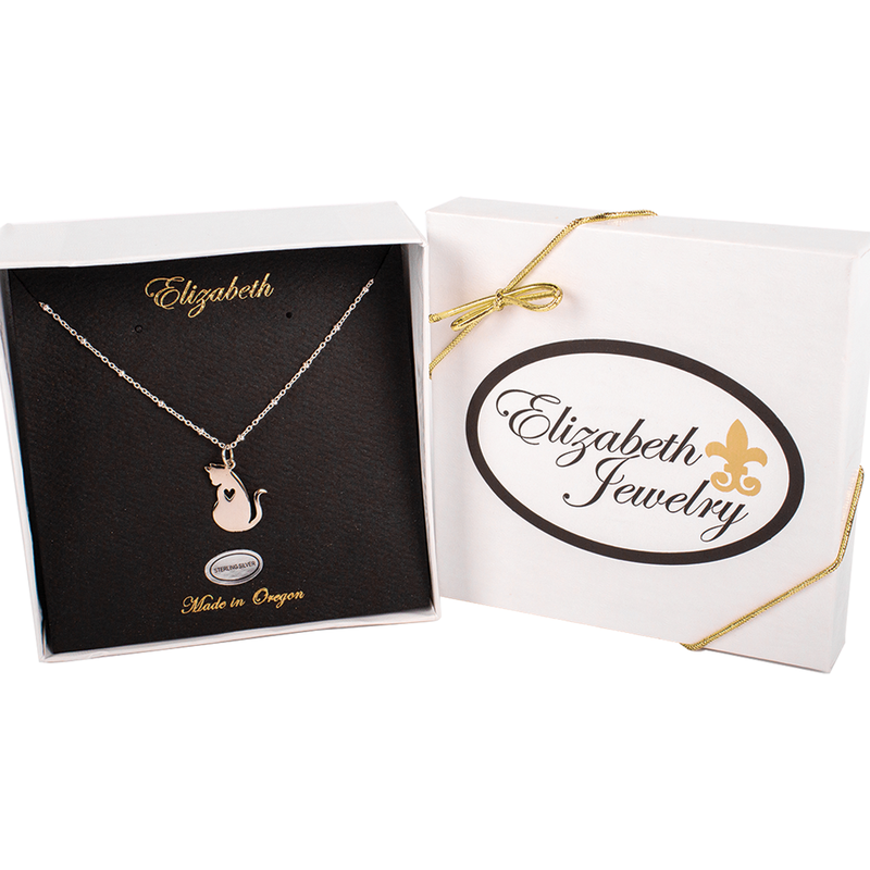 Load image into Gallery viewer, Elizabeth Jewelry Cat with Heart Necklace
