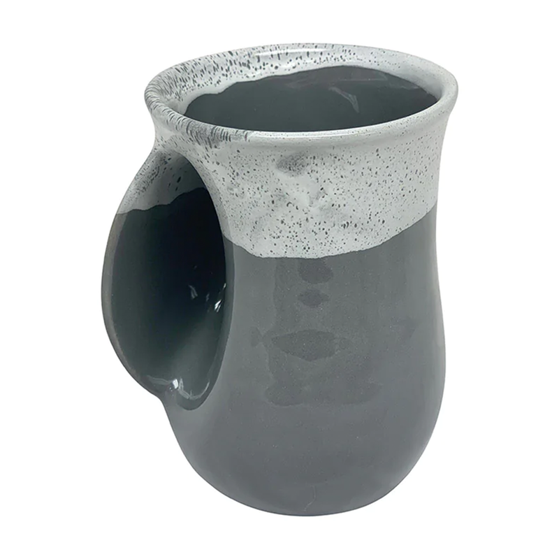 Load image into Gallery viewer, Clay In Motion Snowcap Handwarmer Mug, Left Handed. 20-SNOWCAP
