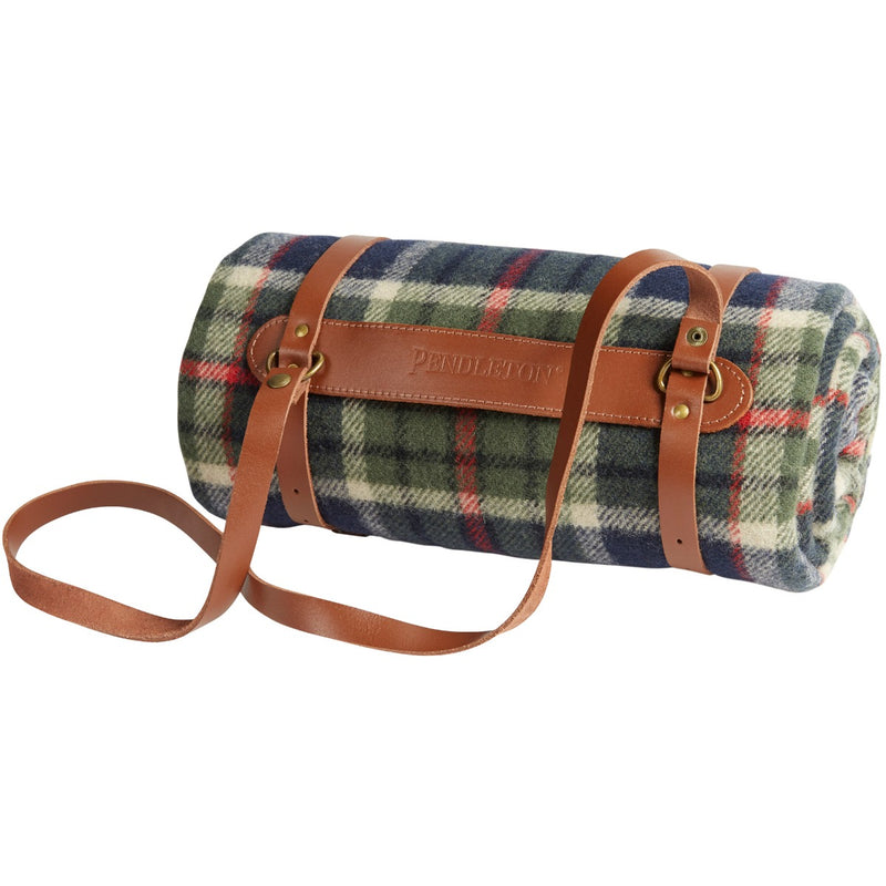 Load image into Gallery viewer, Pendleton Motor Robe Tabor Plaid Throw with Leather Carrier 
