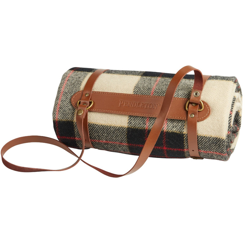Load image into Gallery viewer, Pendleton Motor Robe Hillsdale Plaid Throw with Leather Carrier
